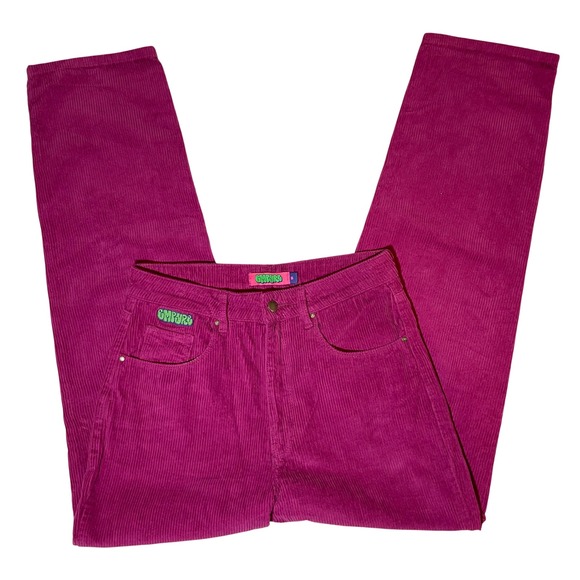 Empyre Pants - Empyre Tori Magenta Pink Corduroy‎ Pants High Waisted Straight Leg Womens Size 8